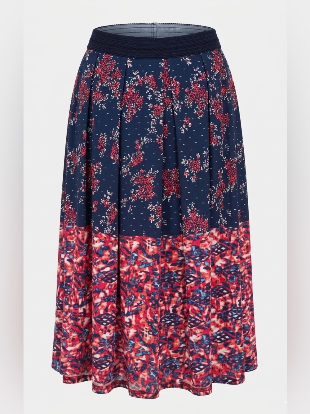 Colorful Floral Midi Skirt Size Medium EUC